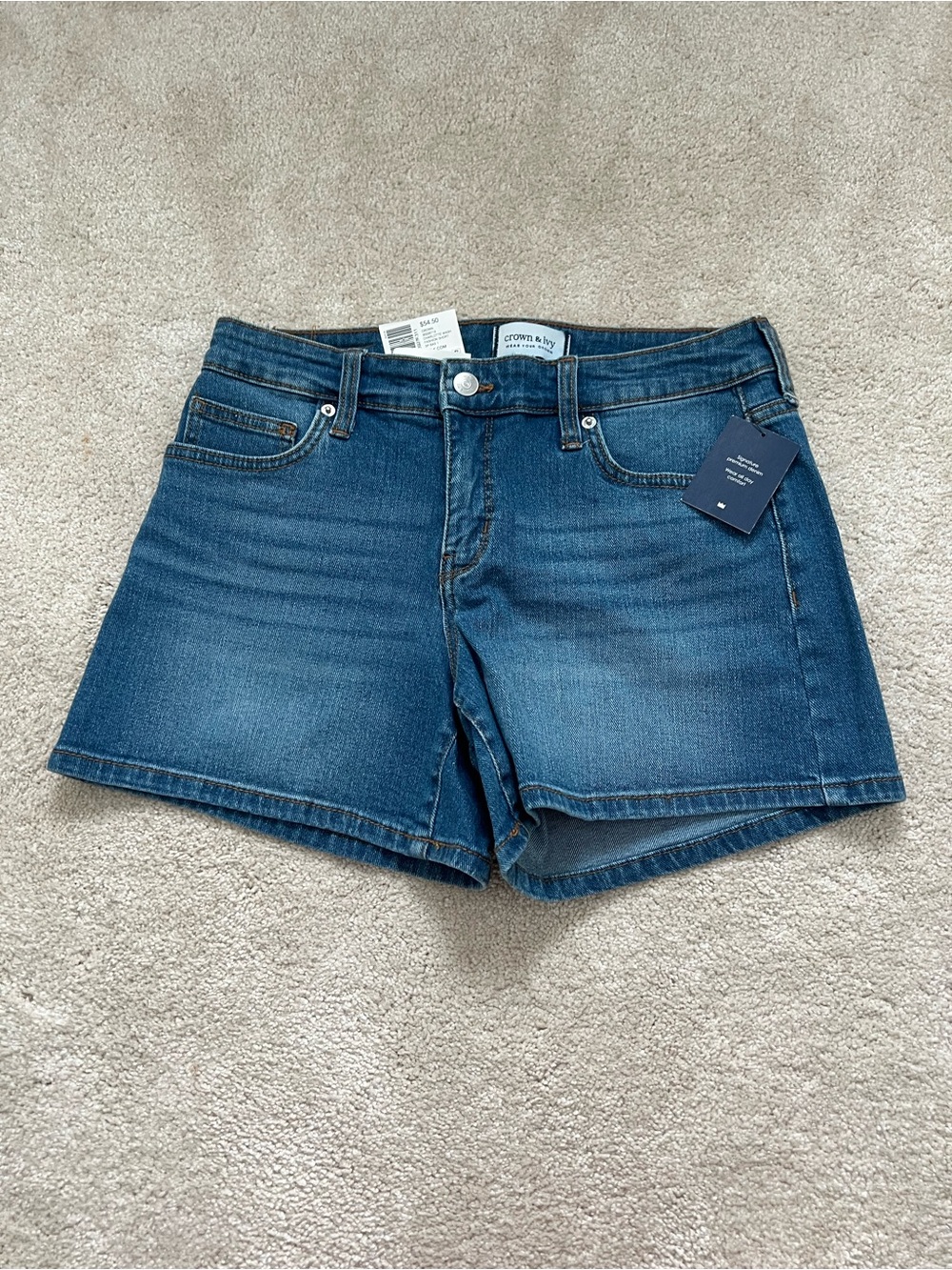 crown & ivy Dark Blue Denim Women's Jean Shorts